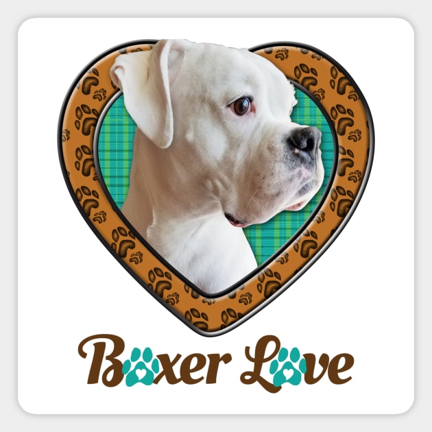 Boxer Love Original Magnet by TAS Illustrations and More